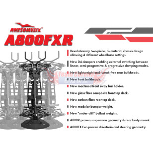 AWESOMATIX A800FXR 1/10 Front-Wheel Drive Carbon Chassis Touring Car AWESOMATIX A800FXR 1/10 Front-Wheel Drive Carbon Chassis Touring Car